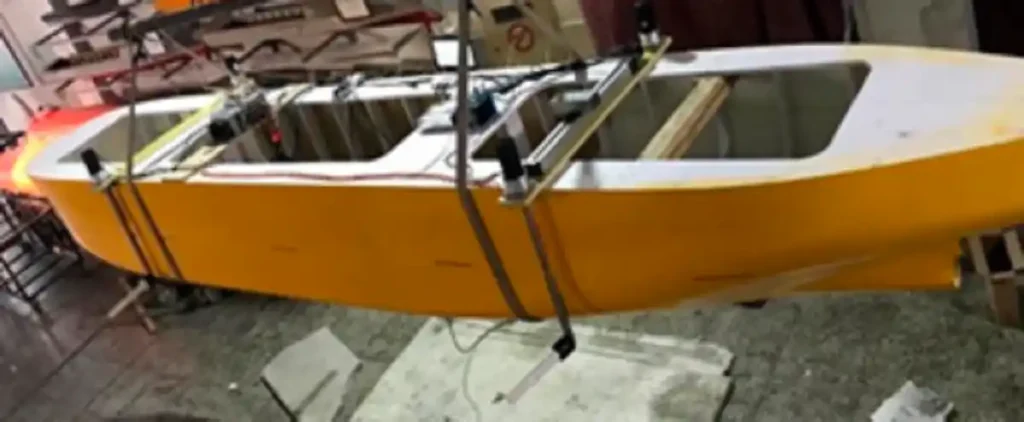 Small-scale geometrically similar ship model used for resistance testing